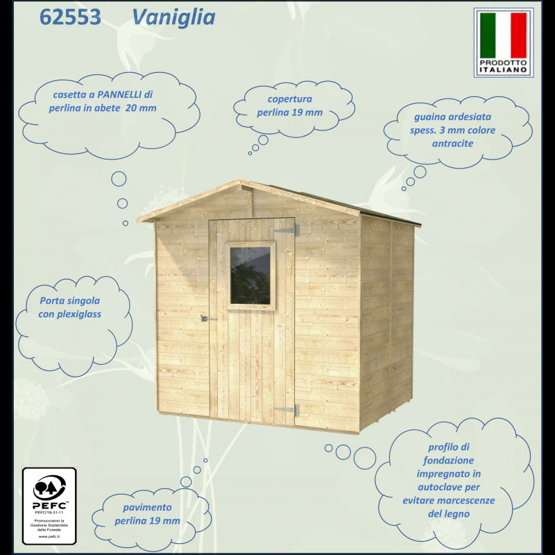 Casetta Vaniglia Addossata o meno Varie misure PSF pefc - Non addossata 200x207 cm