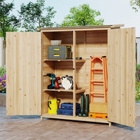 Casetta da giardino per esterni con tetto inclinato in asfalto impermeabile, Casetta armadietto da giardino in legno per cortile-Casette da giardino