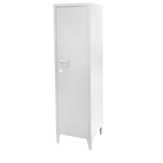 Armadietto spogliatoio bianco per ufficio a 1 porta, stile industriale - dimensioni 38x38xH137cm