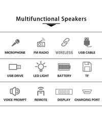Cassa Altoparlante Speaker Con Microfono Per Karaoke Giochi Luce Led Usb Aux 4.0         