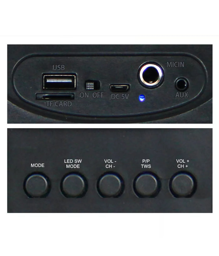 Cassa Altoparlante Speaker Con Microfono Per Karaoke Giochi Luce Led Usb Aux 4.0         