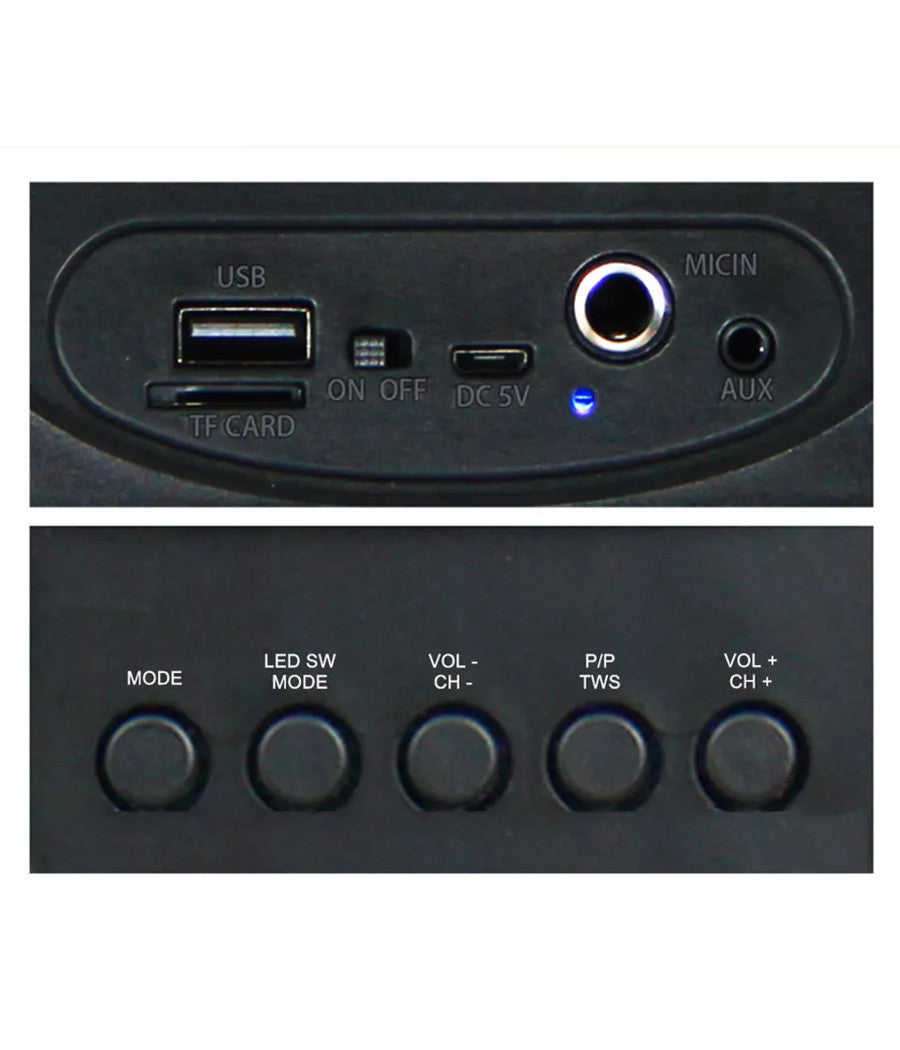 Cassa Altoparlante Speaker Con Microfono Per Karaoke Giochi Luce Led Usb Aux 4.0         