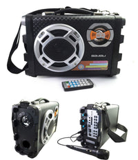 Cassa Amplificata Ricaricabile Mp3 Usb Micro Sd Con Microfono Line In Chitarra         