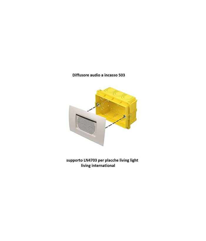 Cassa Audio Altoparlante Ad Incasso Per Scatola Cassetta 503 Filo Diffusione 25w  Bianco       