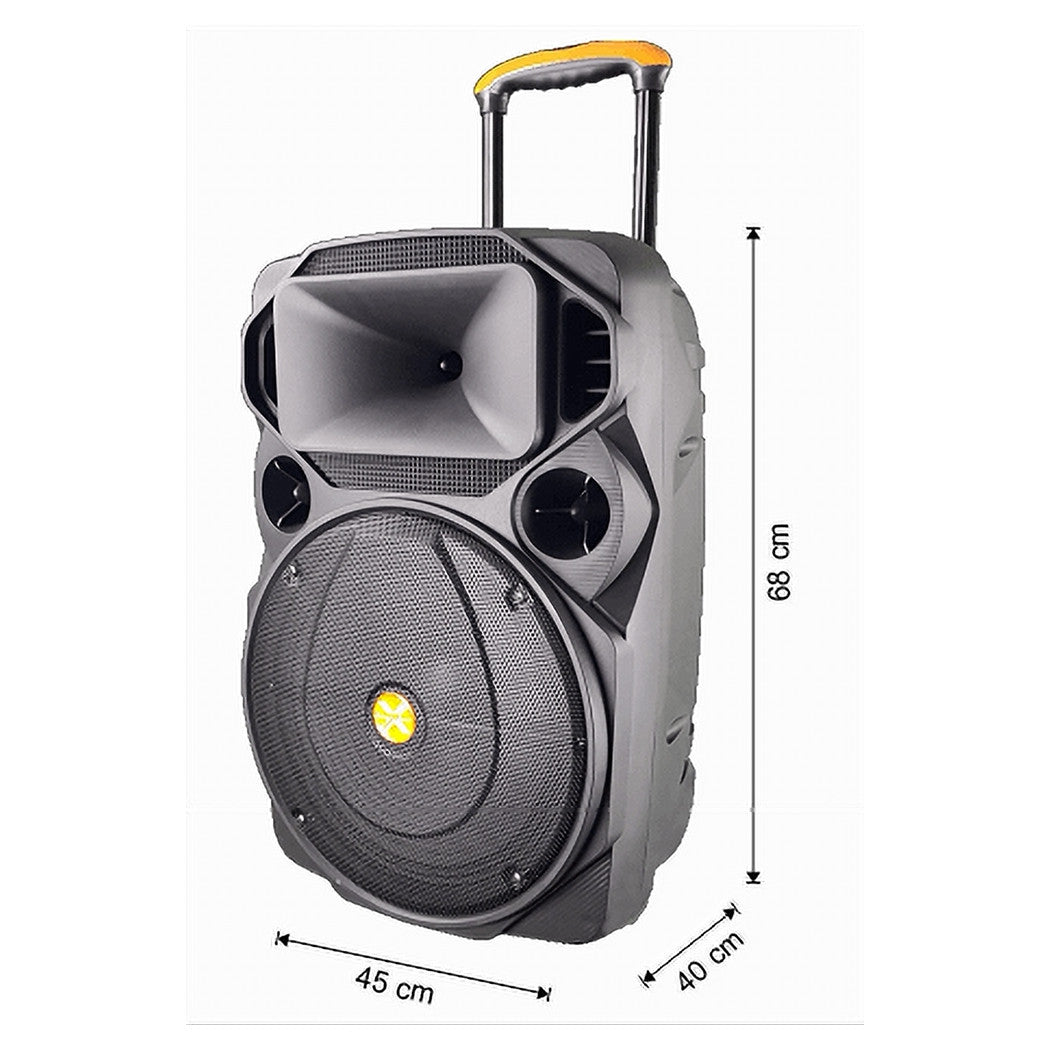 Cassa Audio Portatile Batteria Woofer 15" Usb Mp3 Microfono Extreme Sound Van-xl         