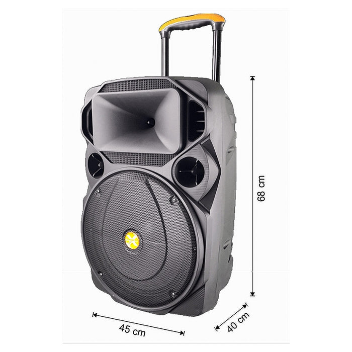 Cassa Audio Portatile Batteria Woofer 15" Usb Mp3 Microfono Extreme Sound Van-xl         