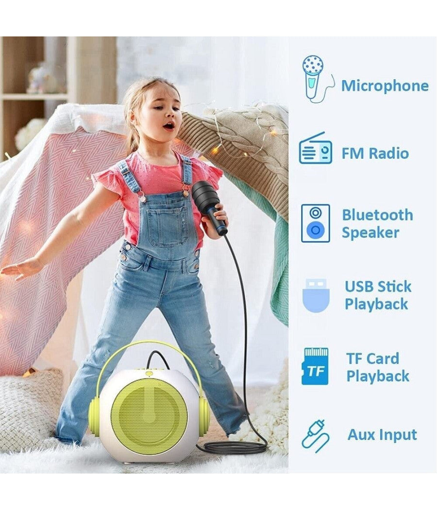 Cassa Bluetooth Altoparlante Karaoke Con Microfono Aux Usb Micro Sd Q-yx500         