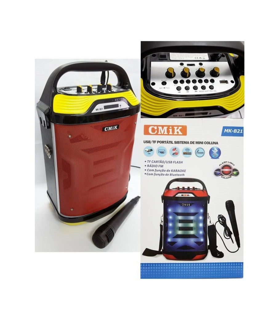 Cassa Hifi Altoparlante Portatile Bluetooth Con Microfono E Telecomando Mp3 Usb         