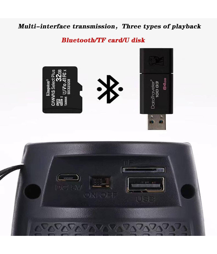 Cassa Portatile Bluetooth 5w Stereo Bluetooth Luce A Led Altoparlante Esterno         