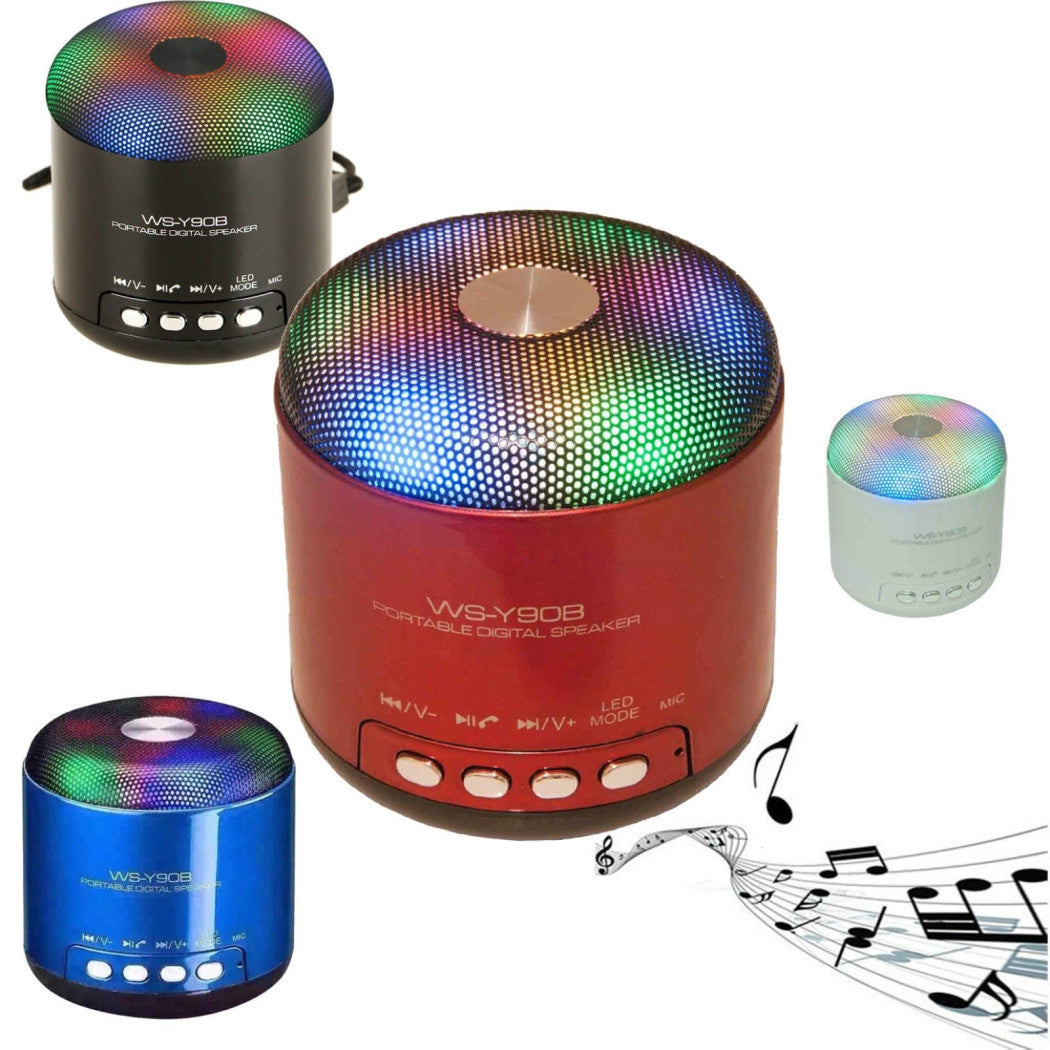 Trade Shop - Cassa Portatile Bluetooth Mp3 Vivavoce Led Microsd Altoparlante Radio Fm Ws-y90b -