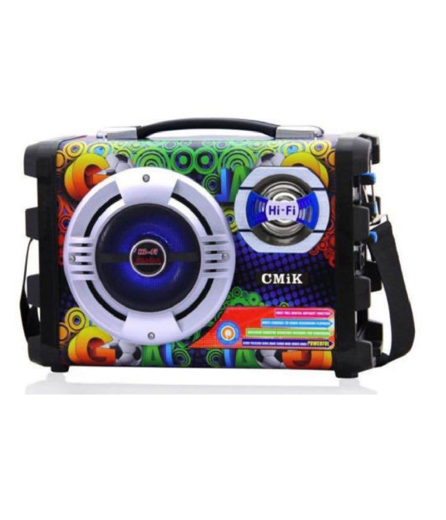 Cassa Ricaricabile Amplificata Karaoke Mp3 Usb Micro Sd Con Microfono Line In         