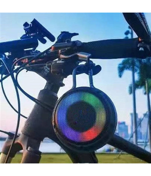 Cassa Speacker Portatile Bluetooth Luce Led Multicolor Con Gancio Per Appenderla         