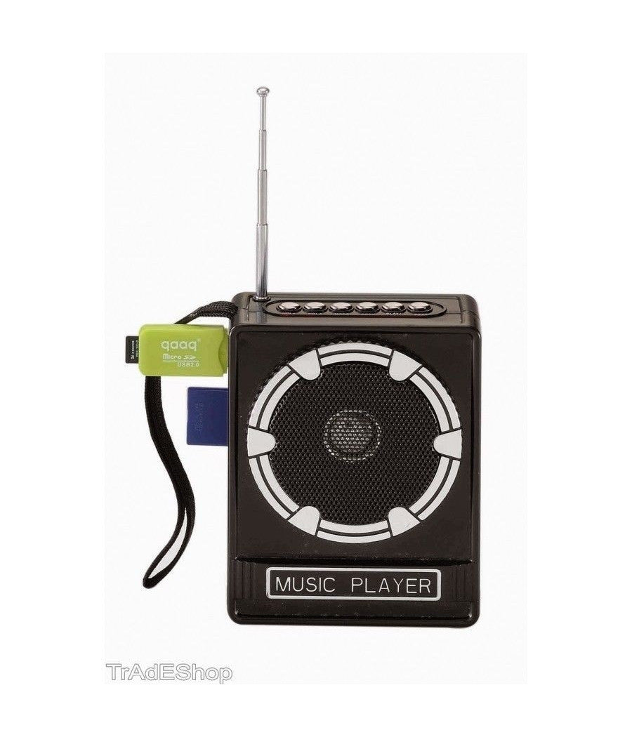 Cassa Speacker Portatile Con Radio Fm Porta Usb Lettore Scheda Sd Uscita Aux Mp3         