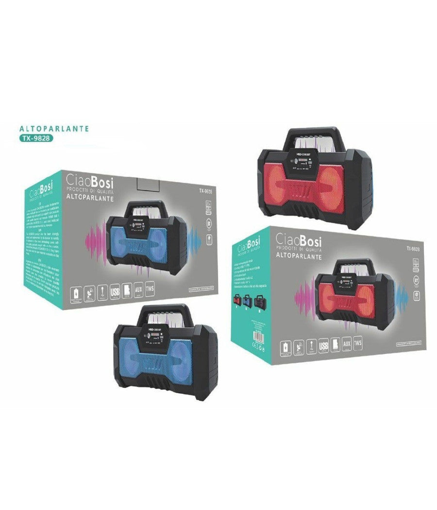 Cassa Speaker Altoparlante Bluetooth 20watt Tx-9828 Radio Fm Tf Usb Ricaricabile         