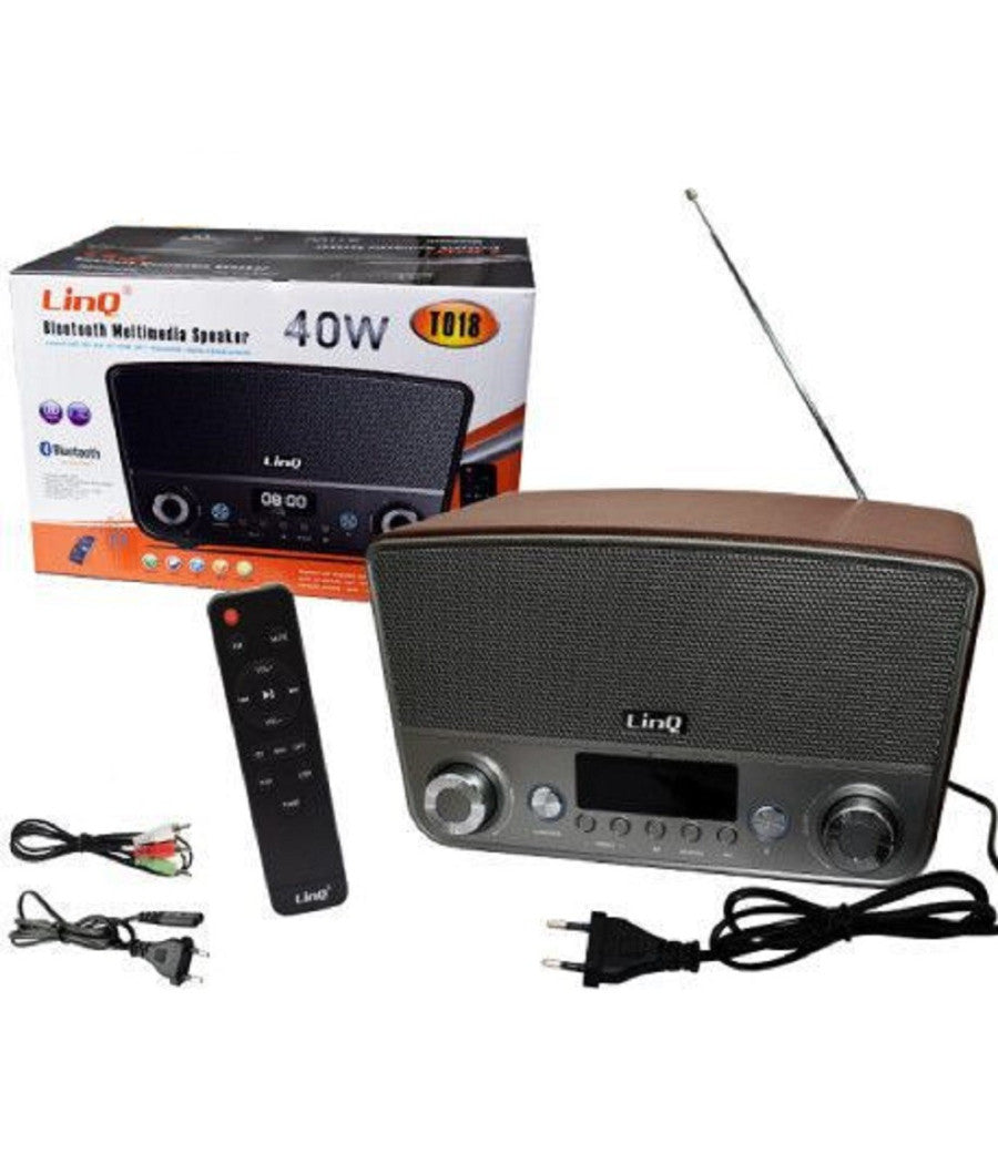Cassa Speaker Altoparlante Bluetooth Multimedia 40w Lcd Radio Fm Microsd Usb T018         