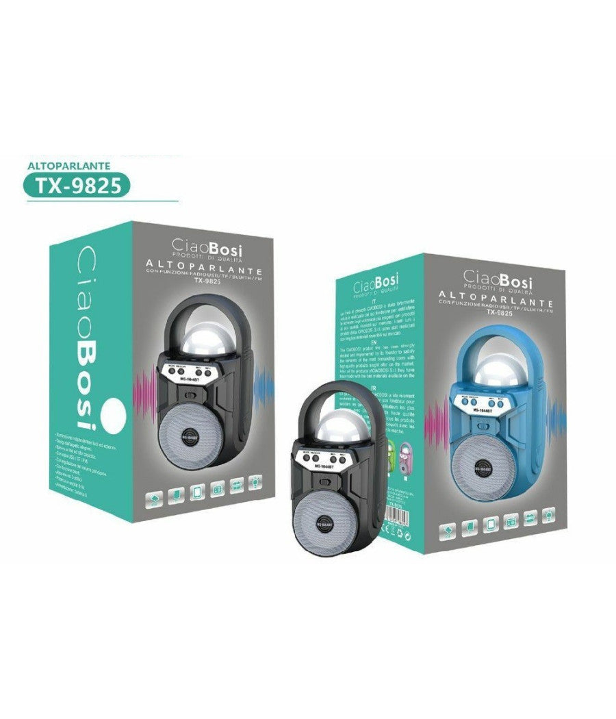 Cassa Speaker Altoparlante Bluetooth Portatile Tx-9825 Fm Tf Usb Aux Ricaricabile         