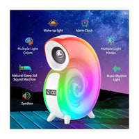 Trade Shop - Cassa Speaker Bluetooth Bt Lampada Led Rgb Conchiglia Con Orologio Display Sveglia -