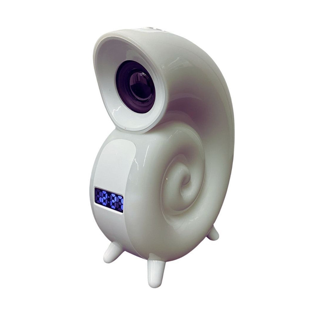 Trade Shop - Cassa Speaker Bluetooth Bt Lampada Led Rgb Conchiglia Con Orologio Display Sveglia -
