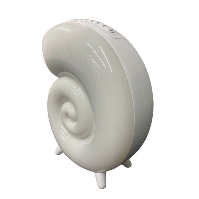 Trade Shop - Cassa Speaker Bluetooth Bt Lampada Led Rgb Conchiglia Con Orologio Display Sveglia -