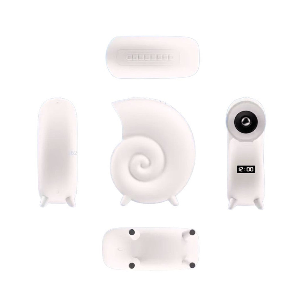 Trade Shop - Cassa Speaker Bluetooth Bt Lampada Led Rgb Conchiglia Con Orologio Display Sveglia -