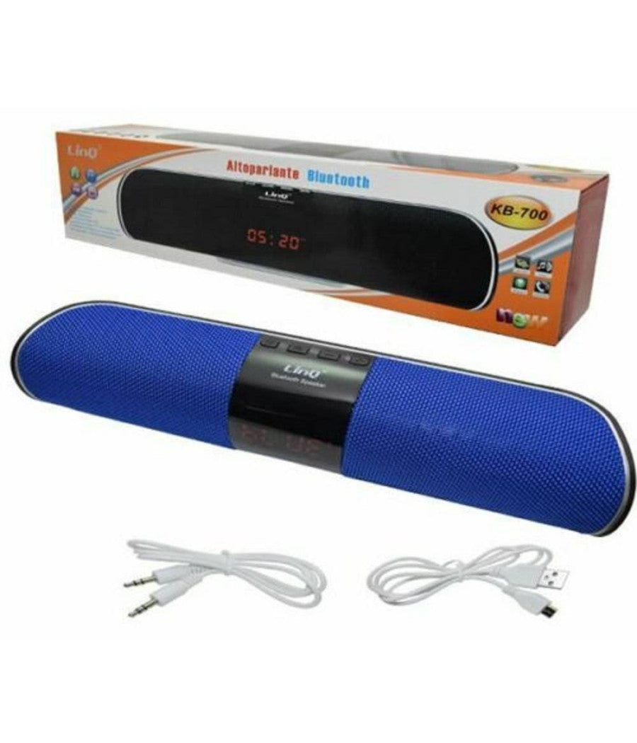 Cassa Speaker Bluetooth Con Slot Tf Card Usb Orologio Sveglia Linq Kb-700         