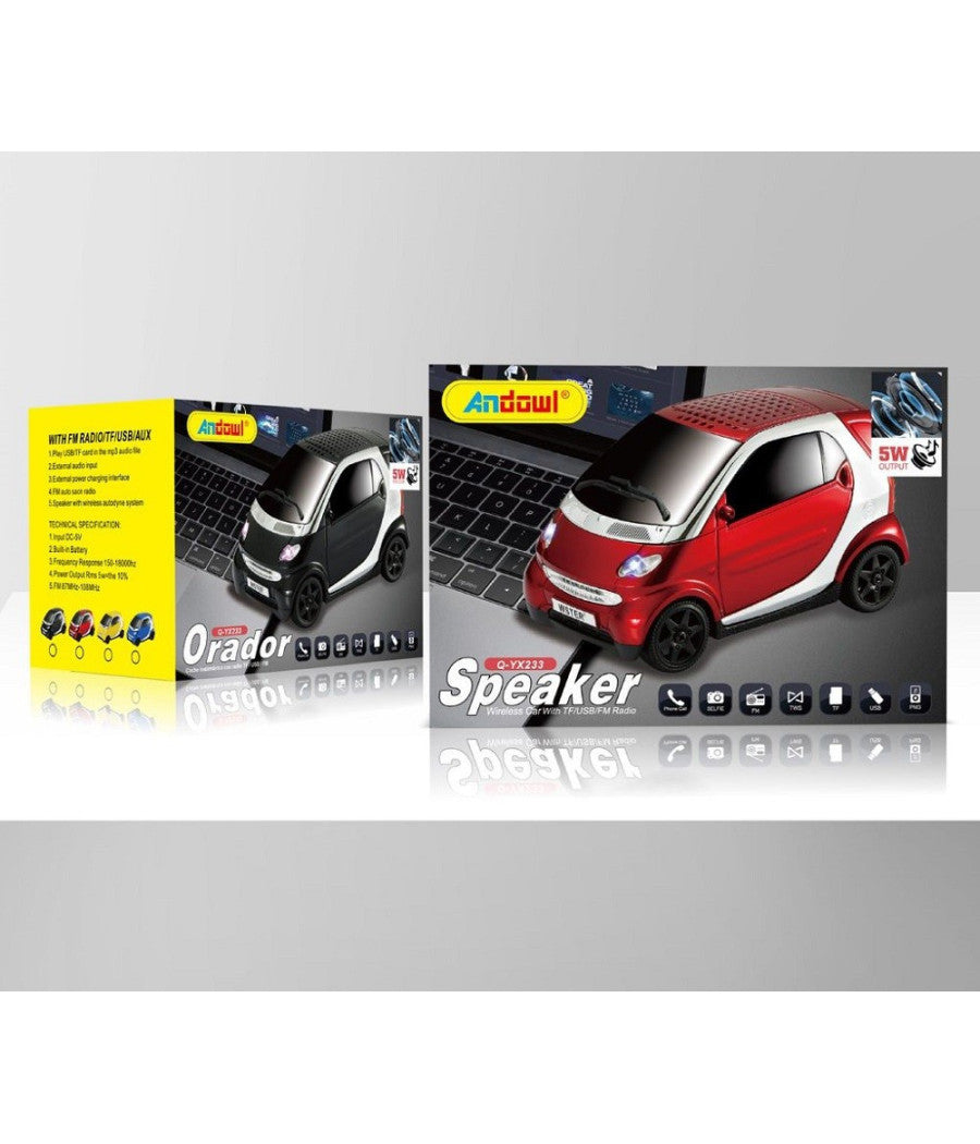 Trade Shop - Cassa Speaker Bluetooth Forma Auto Smart Stereo Tf Usb Aux Portatile Led Q-yx233 -