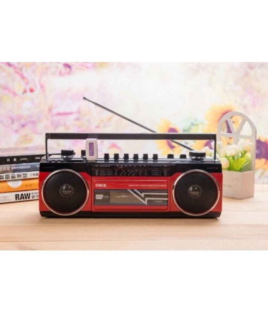 Cassa Speaker Bluetooth Lettore Musicassette Radio Usb Sd Mp3 Mk-132bt         