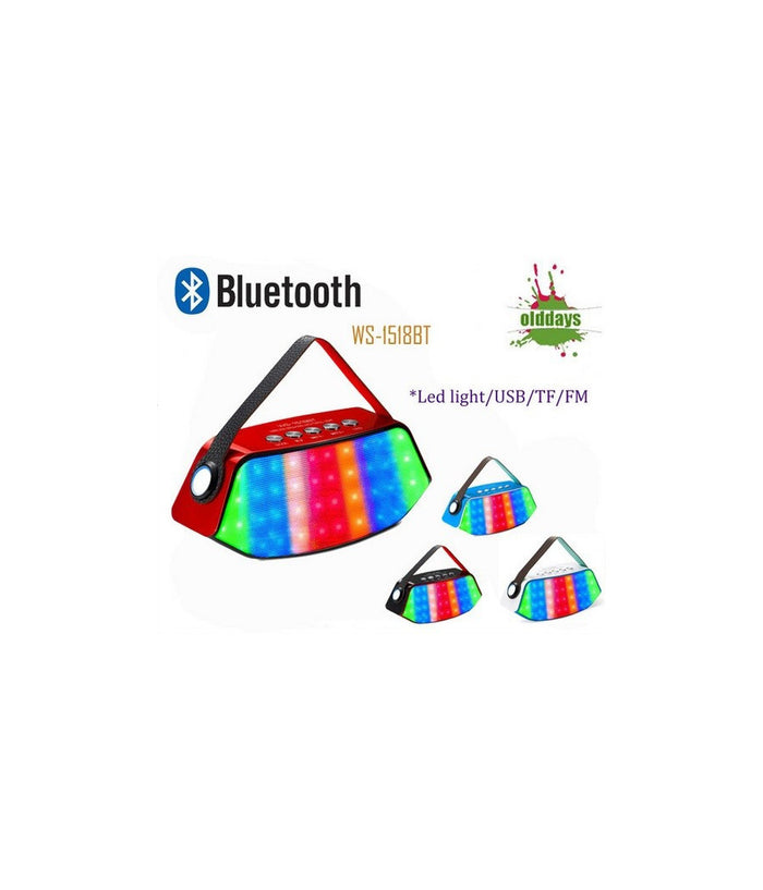 Cassa Speaker Bluetooth Portatile Led Usb Vivavoce Radio Fm Smartphone Ws1518bt         