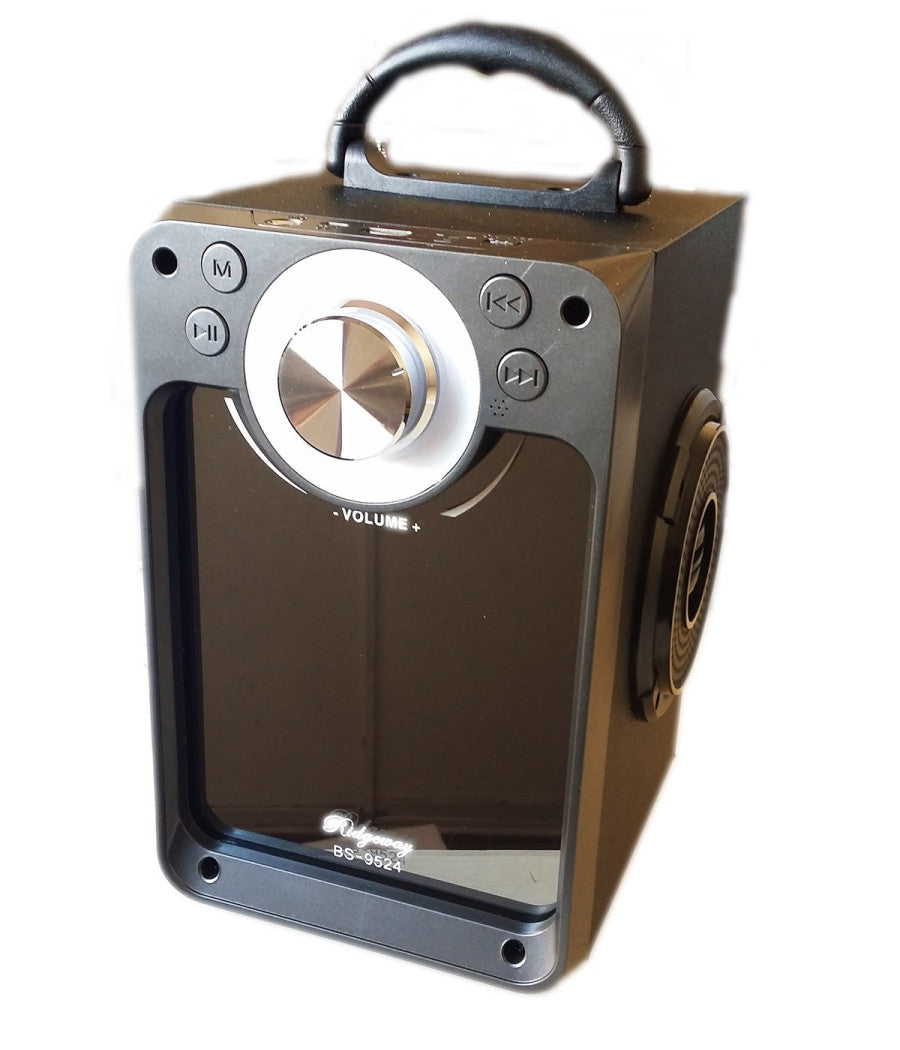 Cassa Speaker Fm Bluetooth Ricaricabile Sd Usb Aux 2 Casse Portatile Bs-9524         