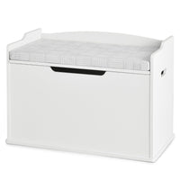 Cassa per giocattoli con 2 cerniere di sicurezza, Cassa con coperchio sollevabile Bianco-Tavoli e sedie
