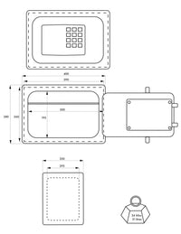 Cassaforte portavalori Rambures, 28x40x35cm, serratura a combinazione, chiavi d'emergenza  - THIRARD