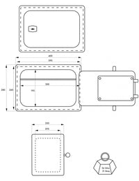 Cassaforte Portavalori libera installazione Bran, 28x40x35cm, 4 catenacci, con chiave - THIRARD