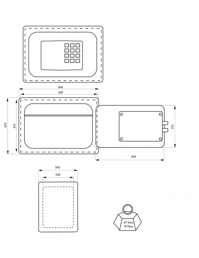 Cassaforte ignifuga da installare Vauban, serratura a codice elettronico, 2 catenacci, 19L - THIRARD