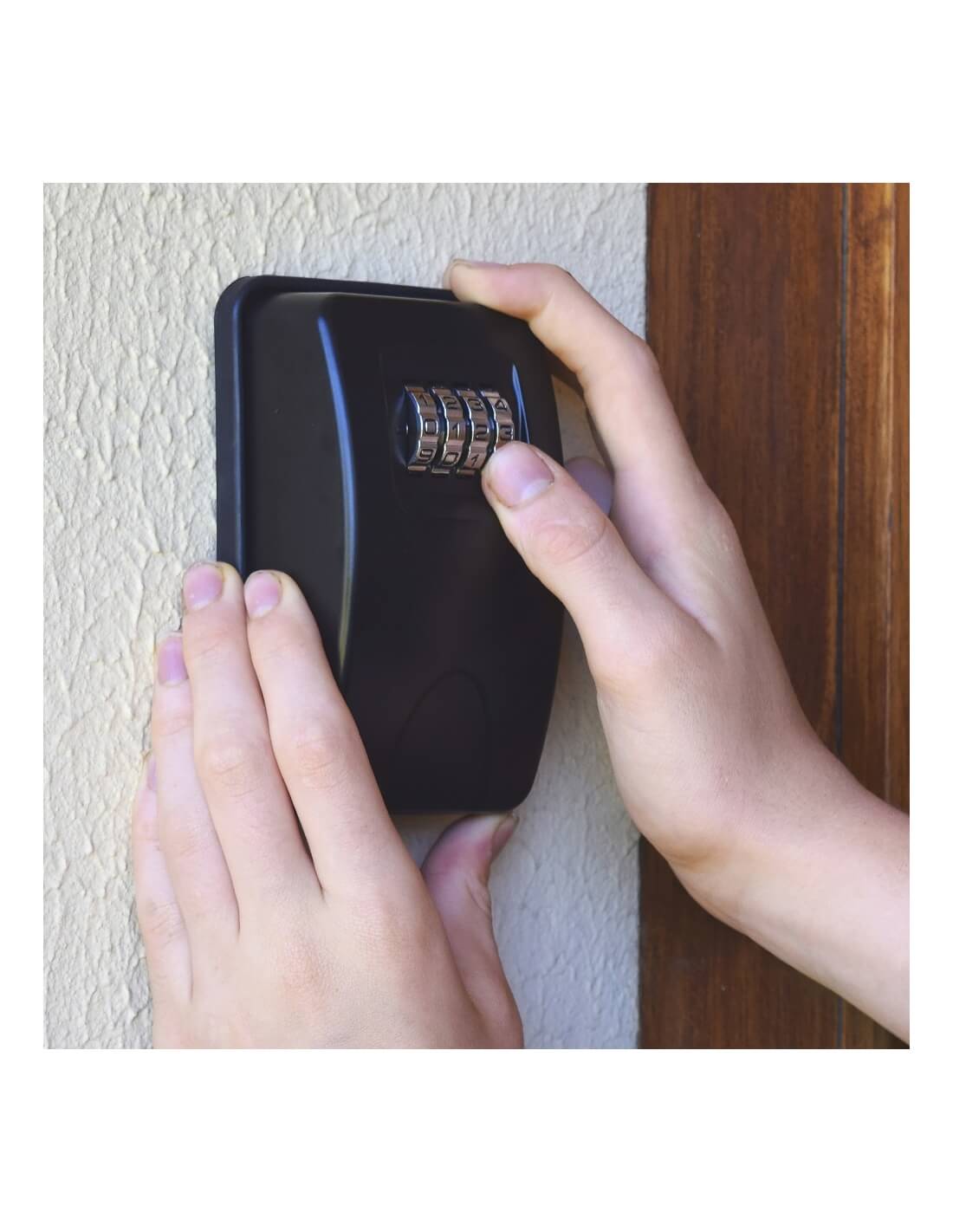 Cassetta portachiavi keybox a combinazione, 4 cifre, in acciaio, 47x75mm, nera - THIRARD