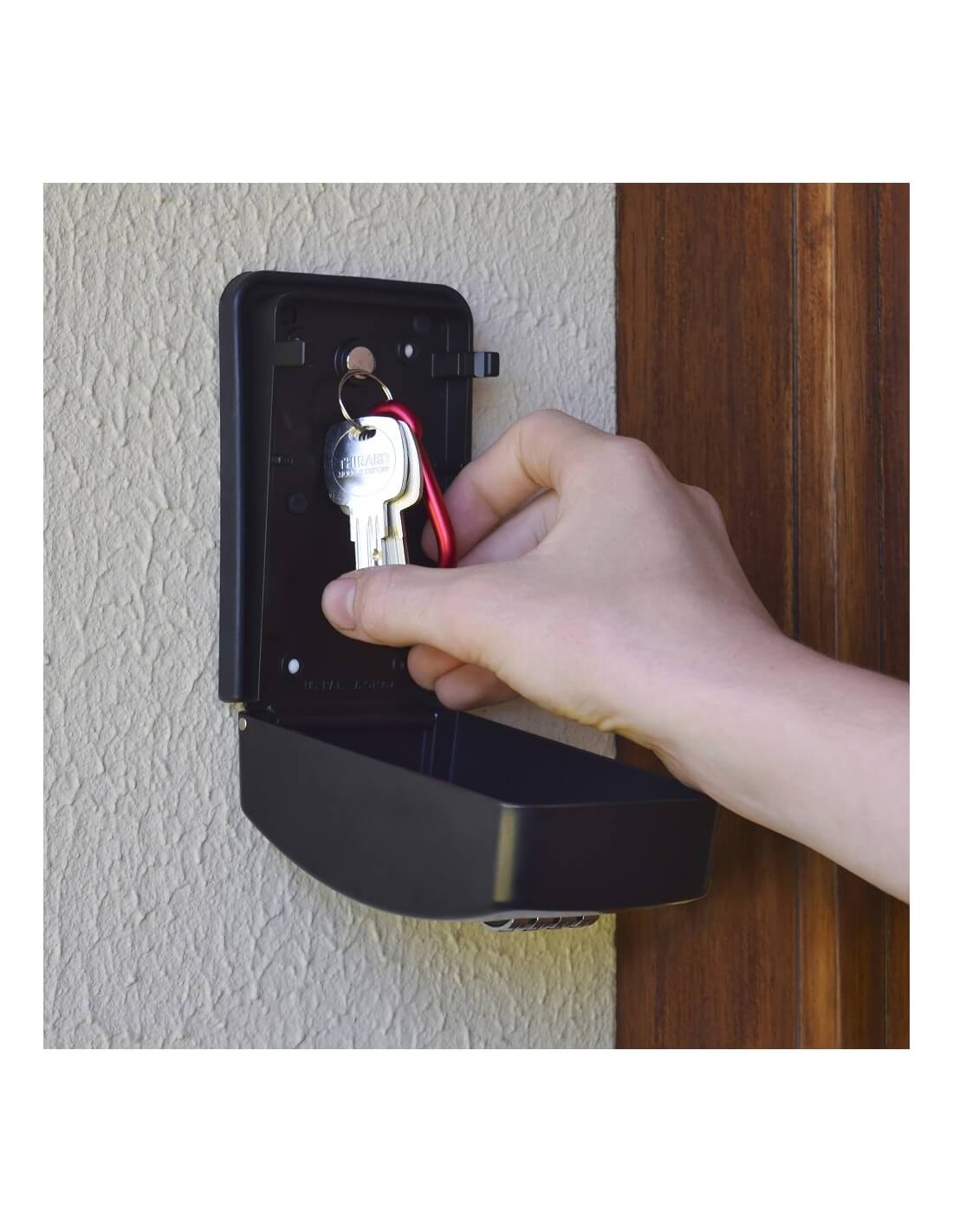 Cassetta portachiavi keybox a combinazione, 4 cifre, in acciaio, 47x75mm, nera - THIRARD