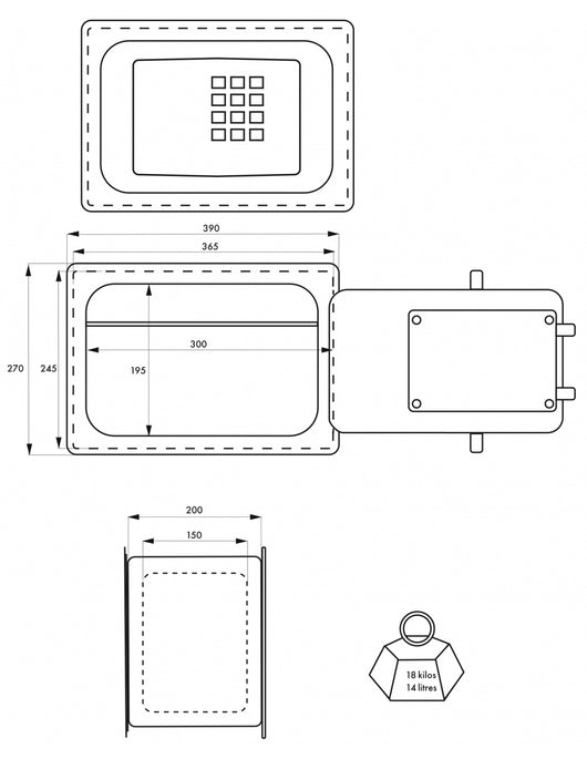 Cassaforte portavalori Windsor, installazione a muro, serratura a combinazione - THIRARD