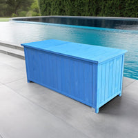 Cassapanca da Giardino in Legno Trattato 127x55x60 Blu