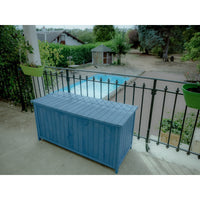 Cassapanca da Giardino in Legno Trattato 127x55x60 Blu