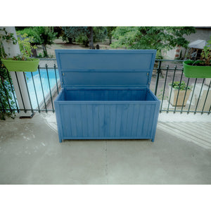 Cassapanca da Giardino in Legno Trattato 127x55x60 Blu