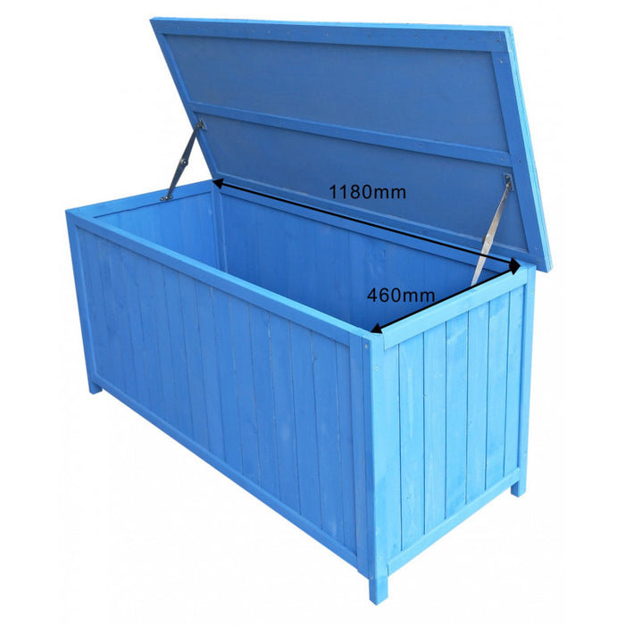 Cassapanca da Giardino in Legno Trattato 127x55x60 Blu