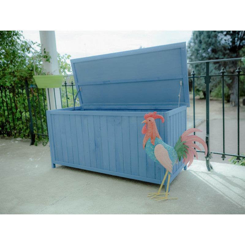 Cassapanca da Giardino in Legno Trattato 127x55x60 Blu