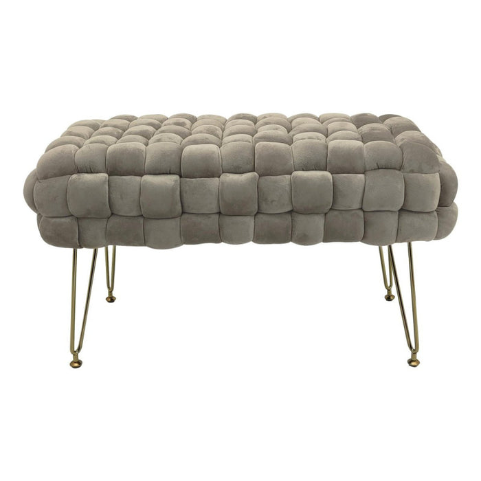 Cassapanca Intrecciata Giselle 76x38x42,5 Cm Beige