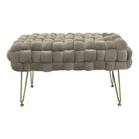 Cassapanca Intrecciata Giselle 76x38x42,5 Cm Beige