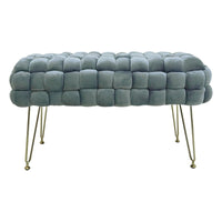 Cassapanca Intrecciata Giselle 76x38x42,5 Cm Grigio