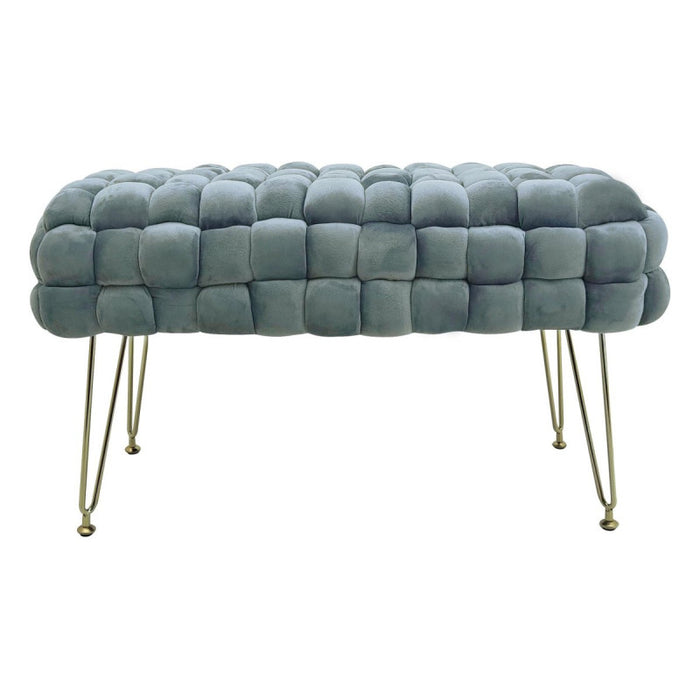 Cassapanca Intrecciata Giselle 76x38x42,5 Cm Grigio