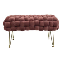 Cassapanca Intrecciata Giselle 76x38x42,5 Cm Rosa