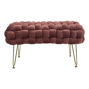 Cassapanca Intrecciata Giselle 76x38x42,5 Cm Rosa