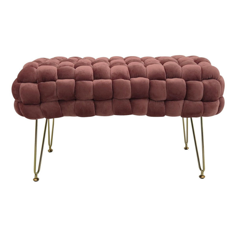 Cassapanca Intrecciata Giselle 76x38x42,5 Cm Rosa