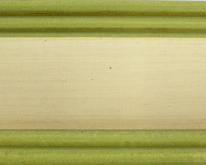 Cassapanca in legno laccato avorio con profilo verde l.120x p.44 h.51 (1348) - Mobili 2G