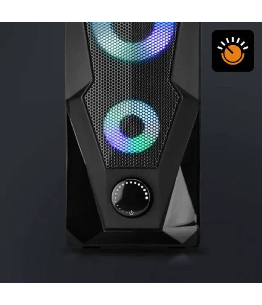 Casse Altoparlanti Stereo Usb 2.0 Con Luci Led Pc Gaming Rgb Speaker Tv Mp3 A5005         